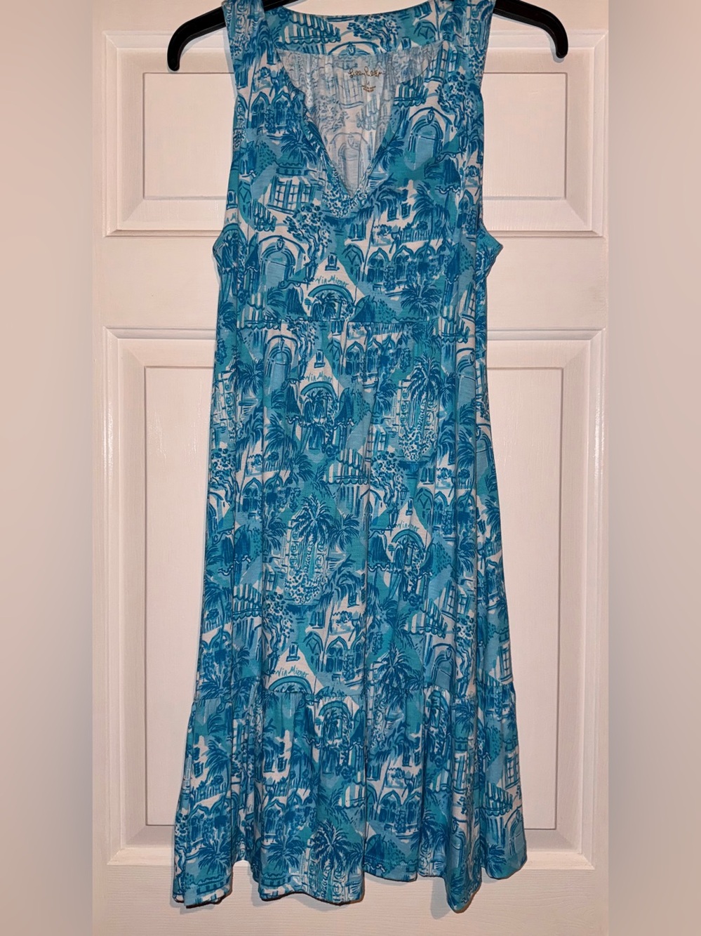 Lilly Pulitzer Blue Tropical-Print Sleeveless Maxi Dress